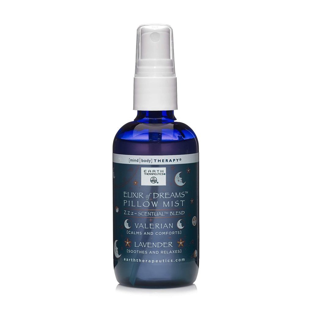 Earth Therapeutics Elixir of Dreams Pillow Mist – Natural Mist with Therapeutic Essences of Valerian Root & Lavender – Natural Relaxation Aid