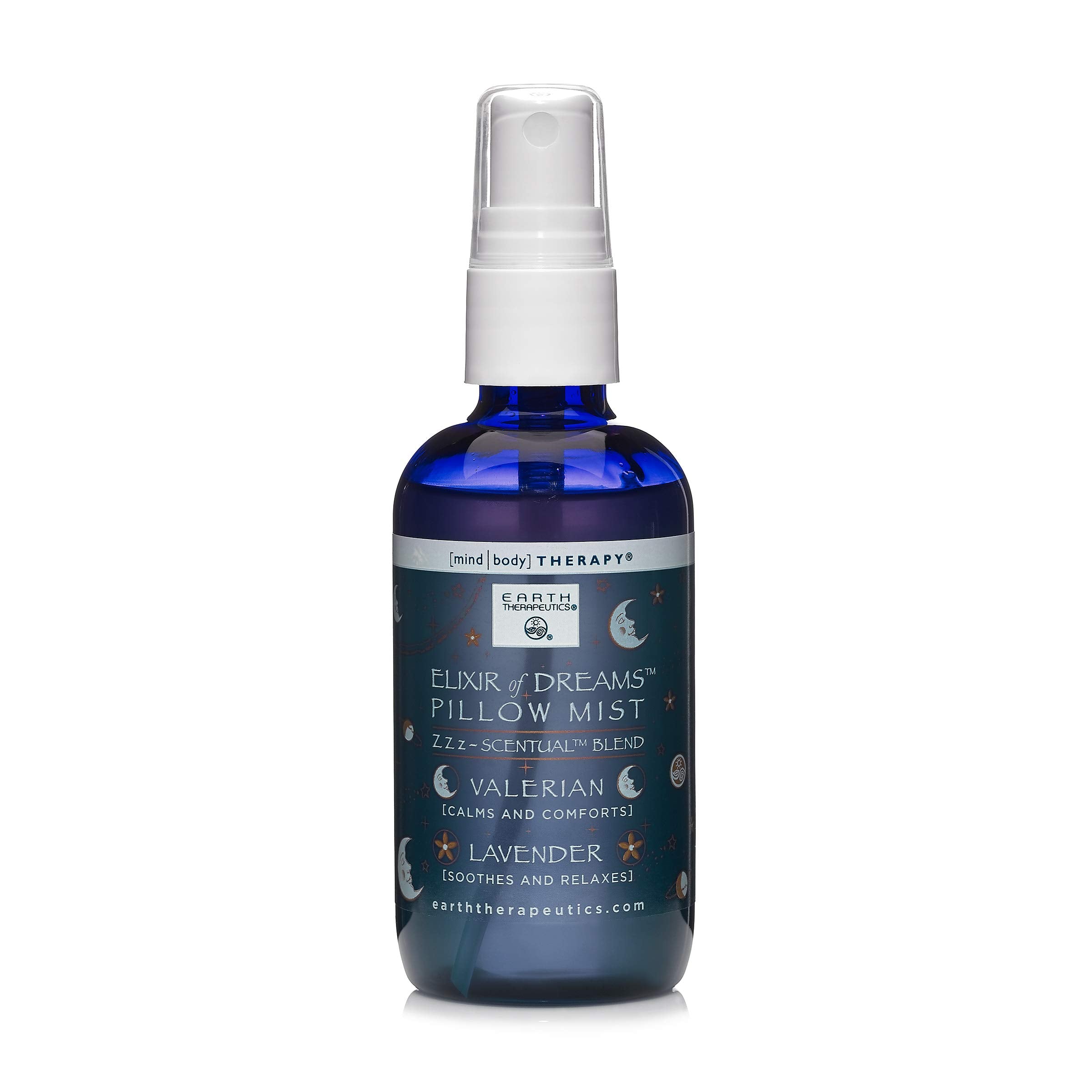Earth Therapeutics Elixir of Dreams Pillow Mist – Natural Mist with Therapeutic Essences of Valerian Root & Lavender – Natural Relaxation Aid