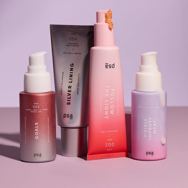 PSA - FOLLOW THE LIGHT Multi Acids & Vitamin C Peel | Glycolic + Lactic Acid, Vitamin C, Pomegranate Enzymes | Suitable for All Skin Types (50 mL | 1.7 oz)