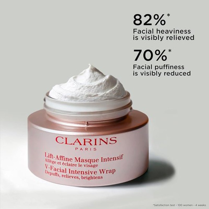 Clarins V-Facial Intensive Wrap Face Mask - Award-Winning Contouring Treatment | Reduces Puffiness & Swelling | 2.5 Oz