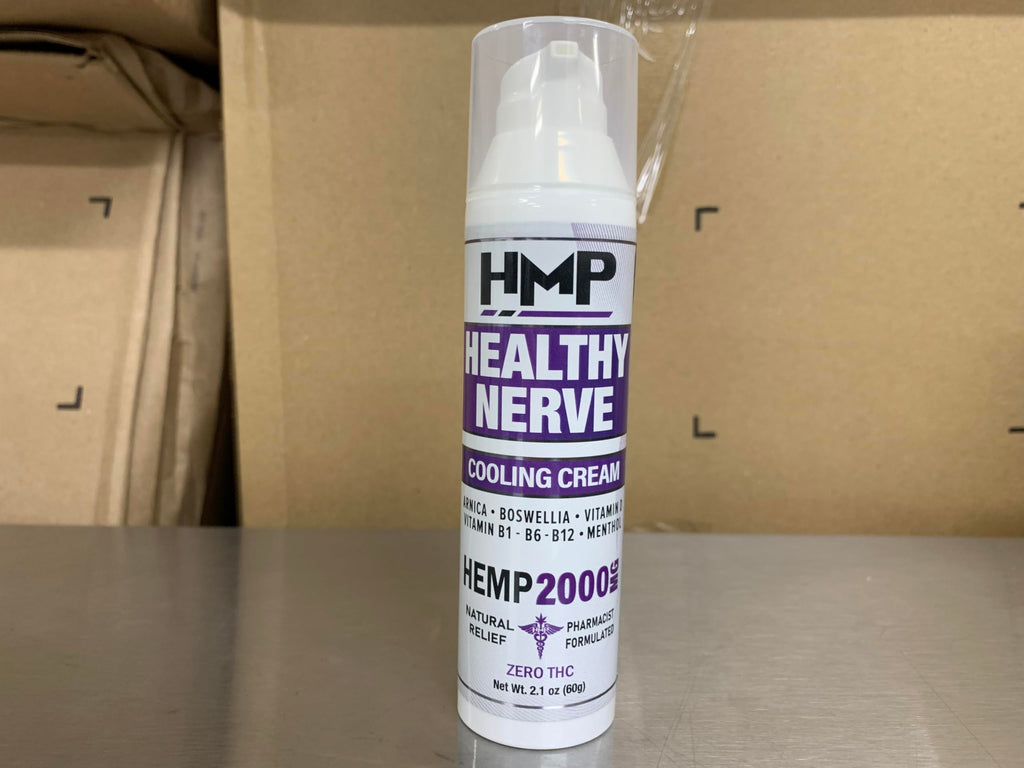 HMP BRANDS Neuropathy Cream Nerve Hemp Cream 2000mg Maximum Strength for Feet, Hands, Legs, Toes, Back with Natural Arnica, Vitamin D3 B1 B6 B12, Menthol, Made in USA, 2.1oz