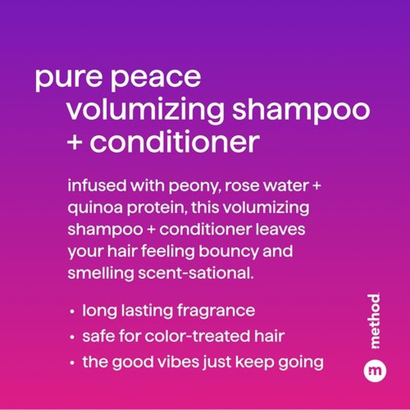 Method Volumizing Conditioner, Pure Peace with Rose, Peony, and Pink Sea Salt Scent Notes, Paraben and Sulfate Free, 13.5 oz (Pack of 1)