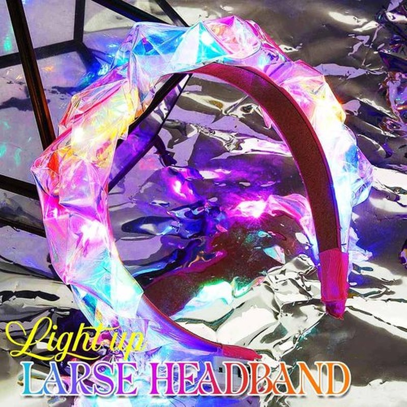 GORTIN Light up Headband LED Neon Headpiece Carnival Rave Costume Hair Accessories for Women