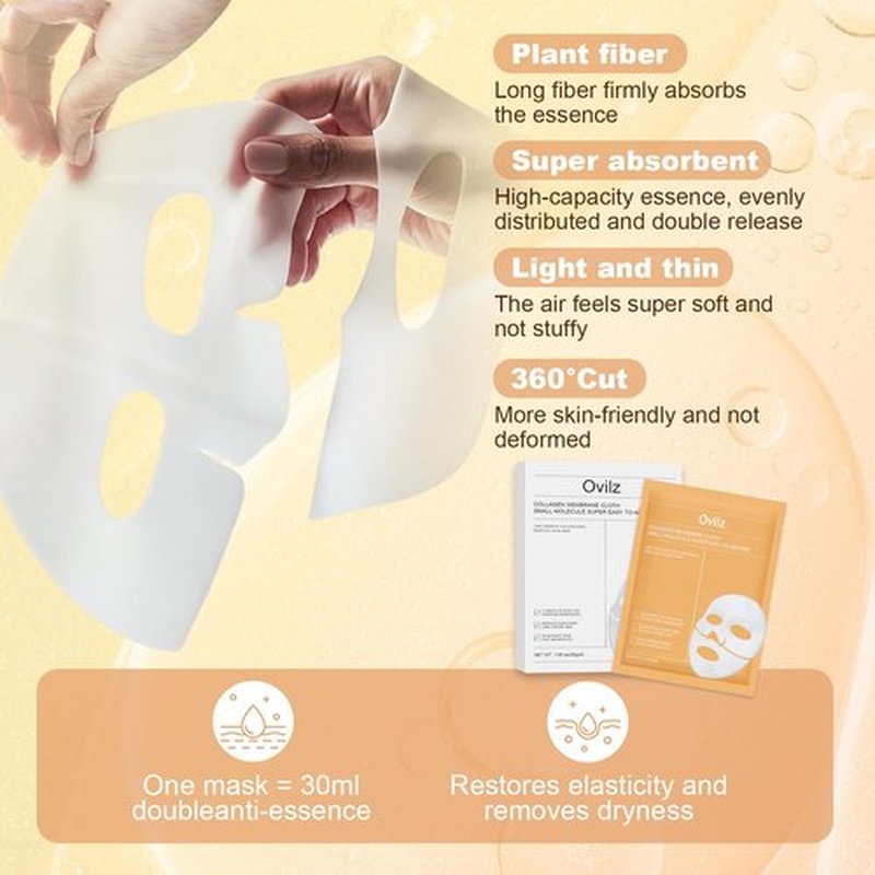 LureLuxe 5 Packs Collagen Face mask,Daily Soothing Mask,Skincare Hydrating face Masks,Gentle Care Mask,Deep Hydration,Brighten skin tone,Suitable for different skin types