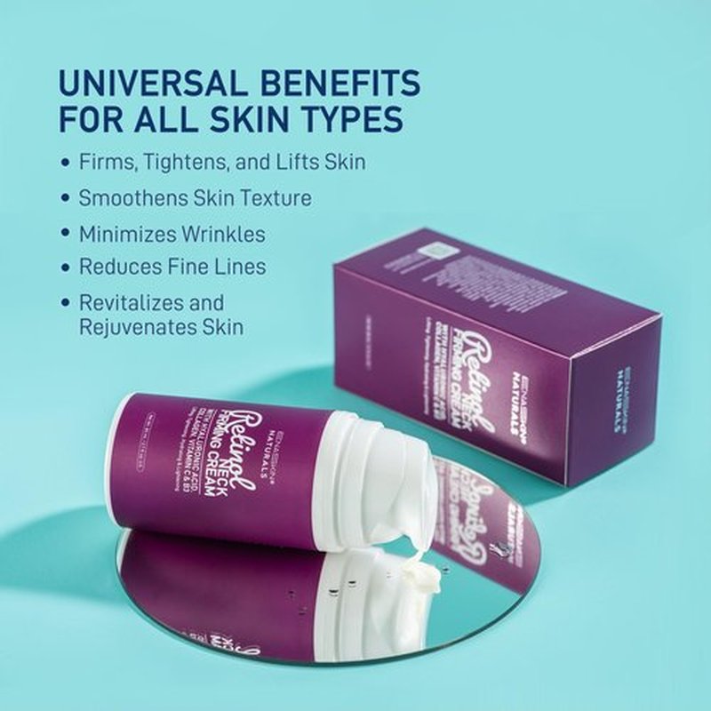 Retinol Neck Firming Cream: Advanced Face Tightening and Lifting Cream with Hyaluronic Acid, Collagen and Vitamin - Tightening Wrinkles, Firming Sagging Skin on Face, Neck, Décolleté - 2.7 Oz