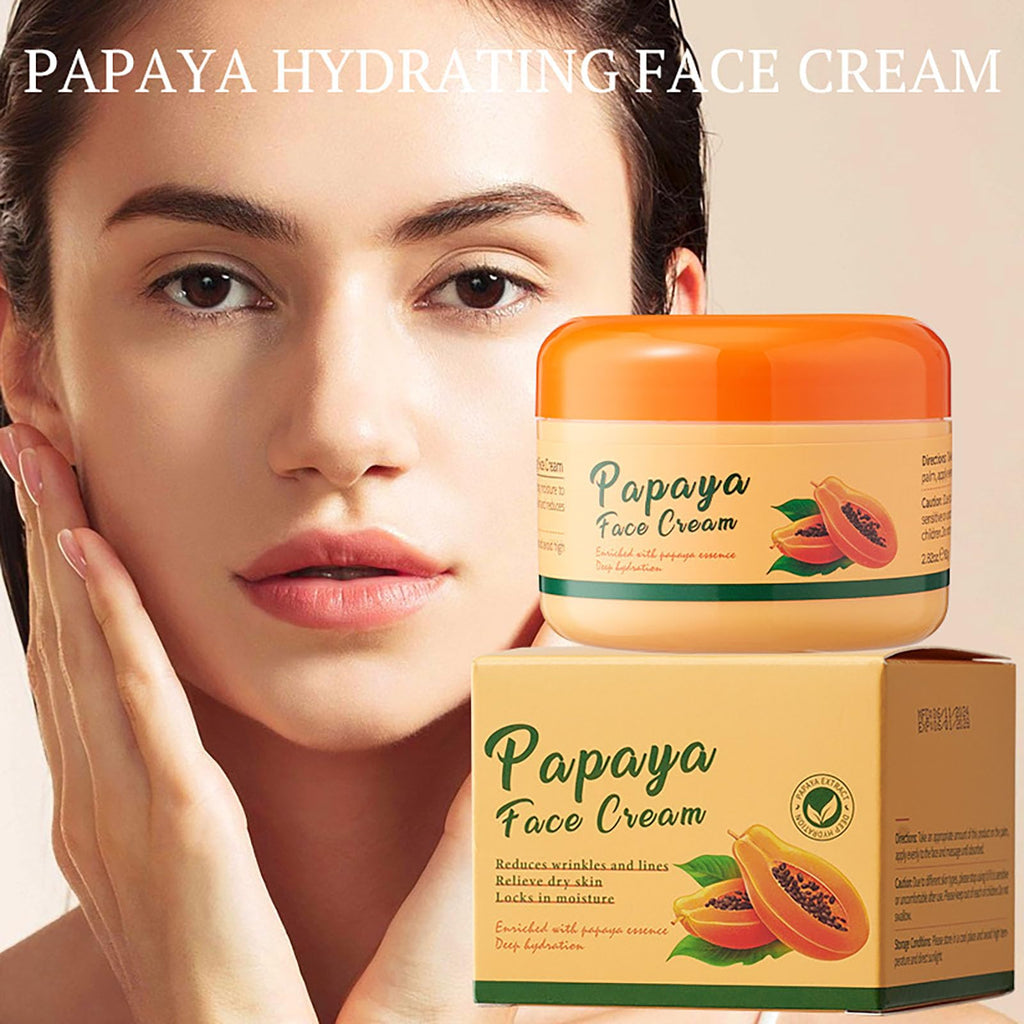 Yniquet Papaya Cream Face Moisturizer Cream with Natural Papaya Extract, Day and Night Face Cream Suitable For All Skin Types, 2.82oz