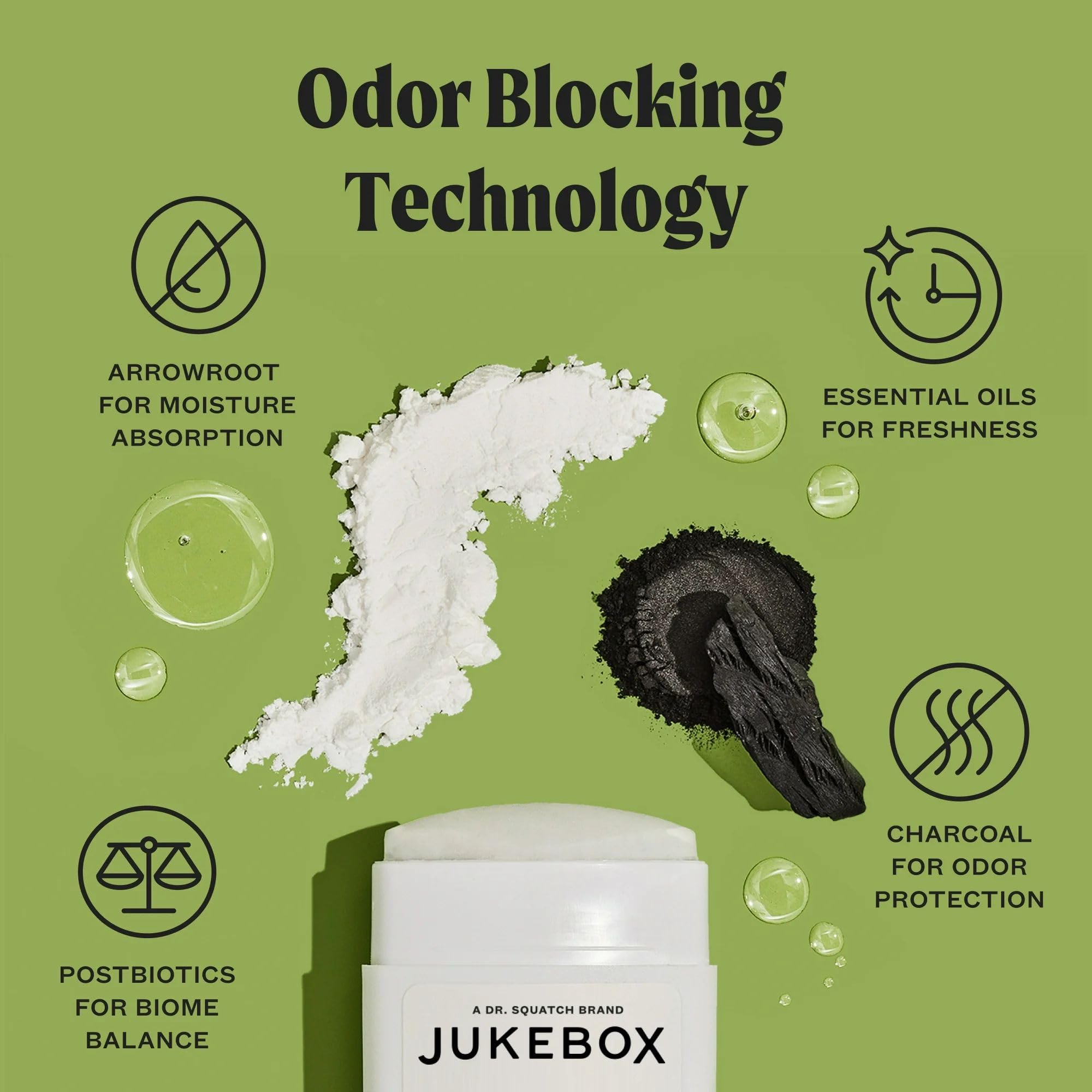Jukebox Natural Deodorant for Women–Vanilla on Vinyl-Aluminum-Free, No Baking Soda, No Harsh Chemicals, Odor Blocking Technology, Vanilla Bean, Ylang Ylang, Amber-a Dr. Squatch Brand-2.65oz, 3 Pack