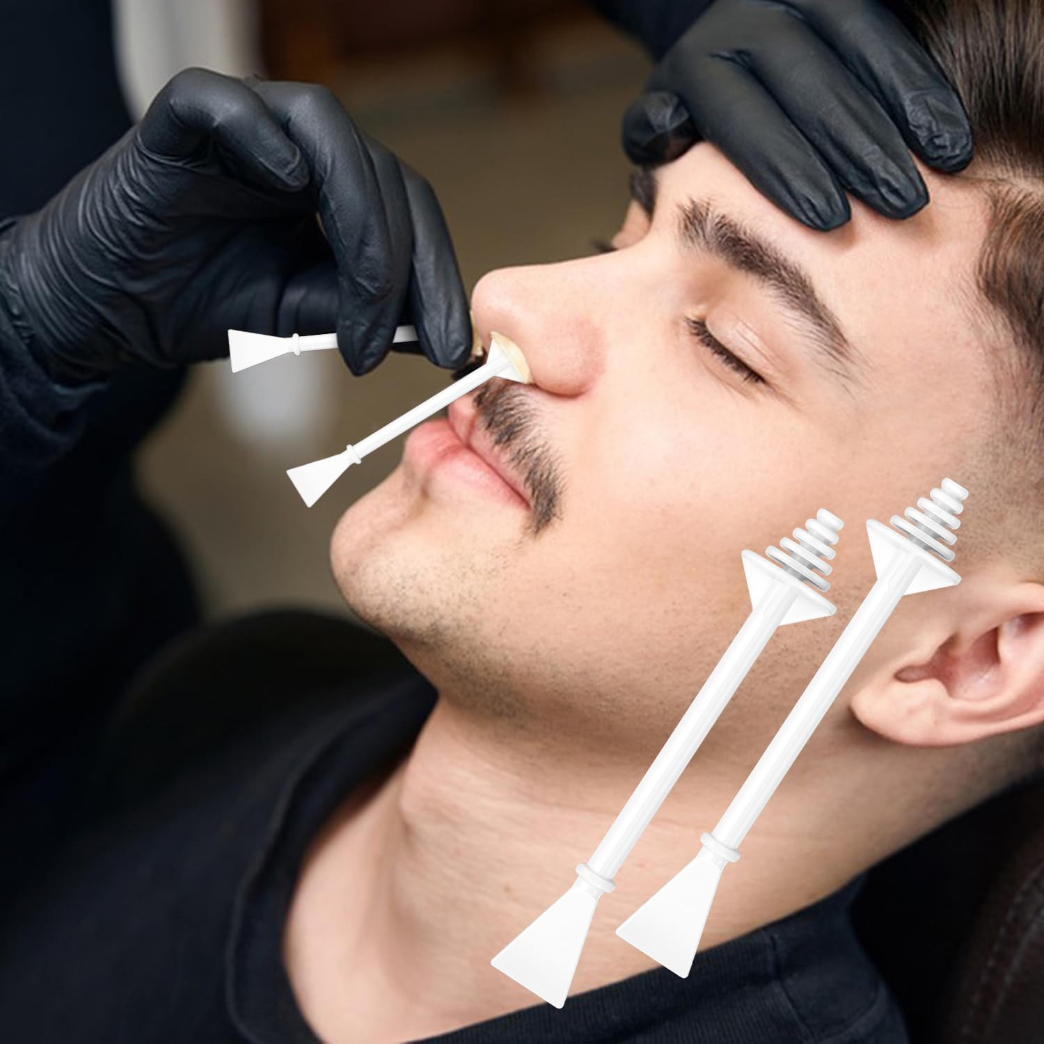 100 Pcs Nose Wax Sticks, Plastic Wax Applicator Sticks and Disposable Spatulas for Nostril Nasal Cleaning Ear Hair Removal