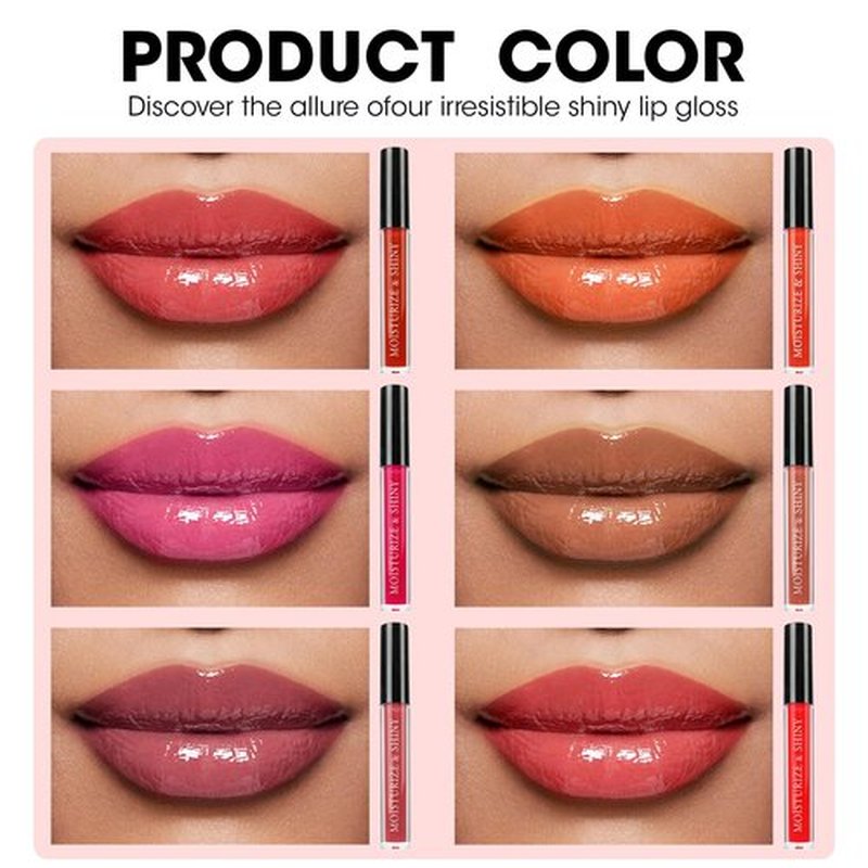 AZEN 24 Pack Lip Gloss Bulk Set, Shimmery Lip Gloss for Women and Girls With Rich Varied Colors, Valentines Gifts Easter Basket Stuffers