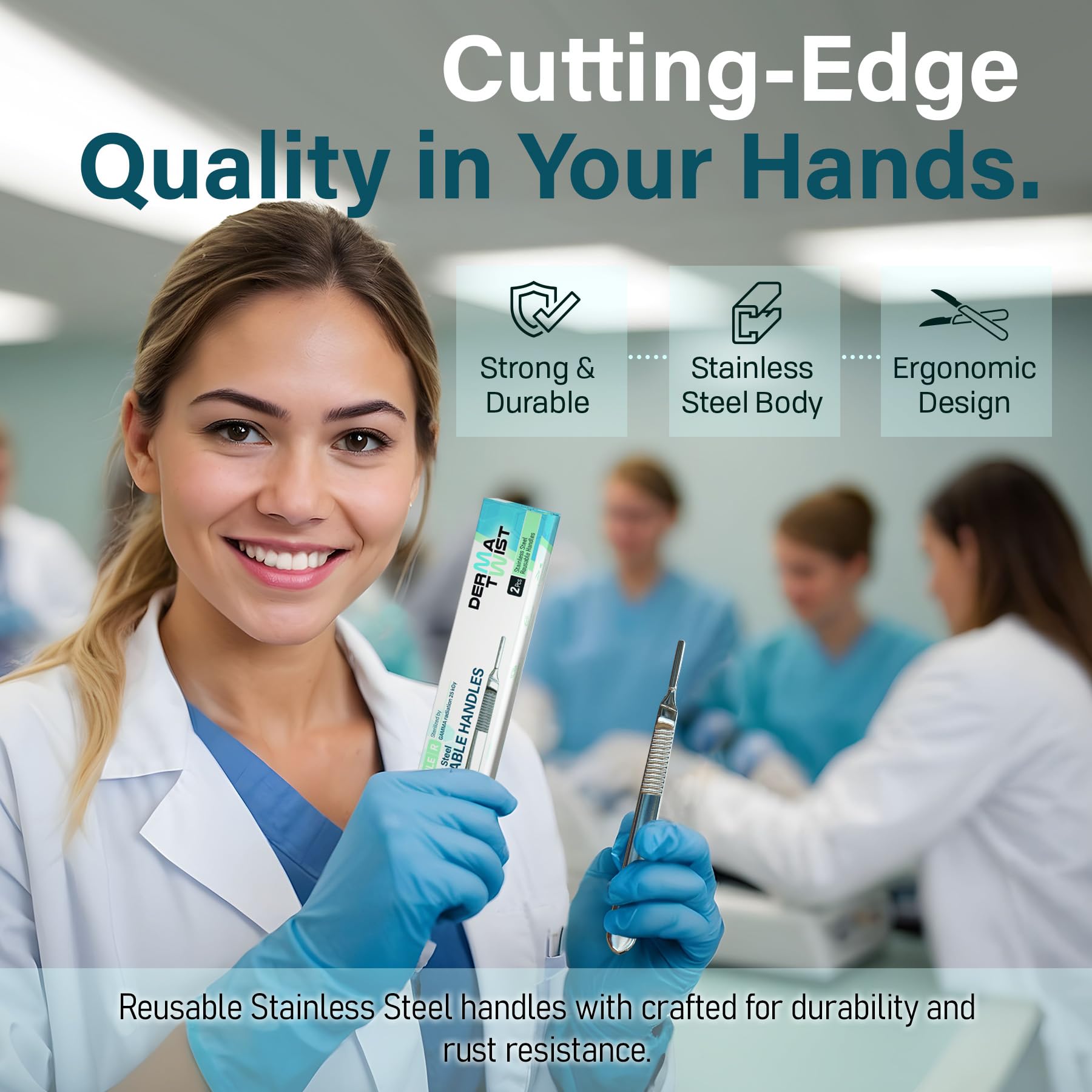 Pack of 2 Stainless Steel Scalpel Handle #3 – Dermaplane Handles