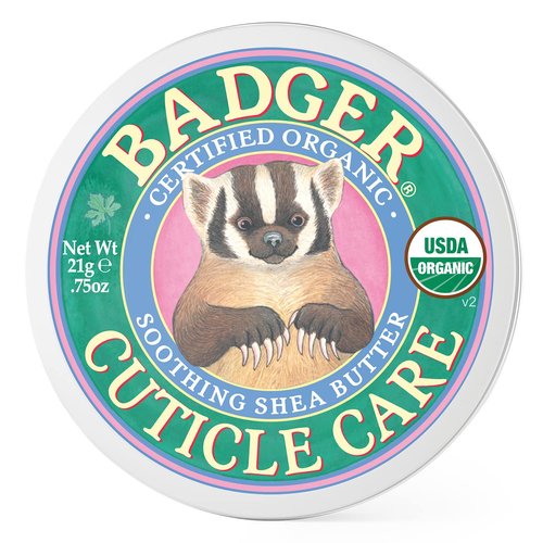 Badger Organic Cuticle Care Balm - Natural Nail Care Cream with Shea Butter, Vitamin-Rich Seabuckthorn Extract Helps Strengthen, Soothe & Restore Dry & Splitting Cuticles – Light Citrus Scent - .75oz