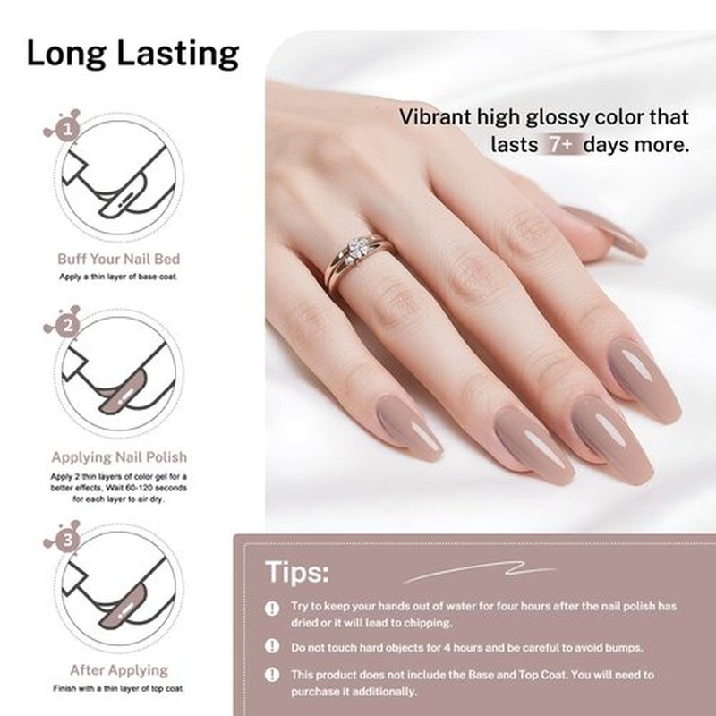 OpenLive 16.5ml Light Brown Nail Polish - Quick Dry, Long Lasting Shine for DIY Nail Art