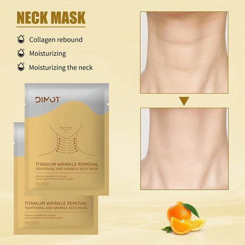 Regine Switzerland Anti-Aging Neck Mask Patches - Golden Collagen & Hyaluronic Acid Pads for Deep Moisturizing & Firming | Adjustable Line Remover Wrap for All Skin Types, 1 Pack (2)