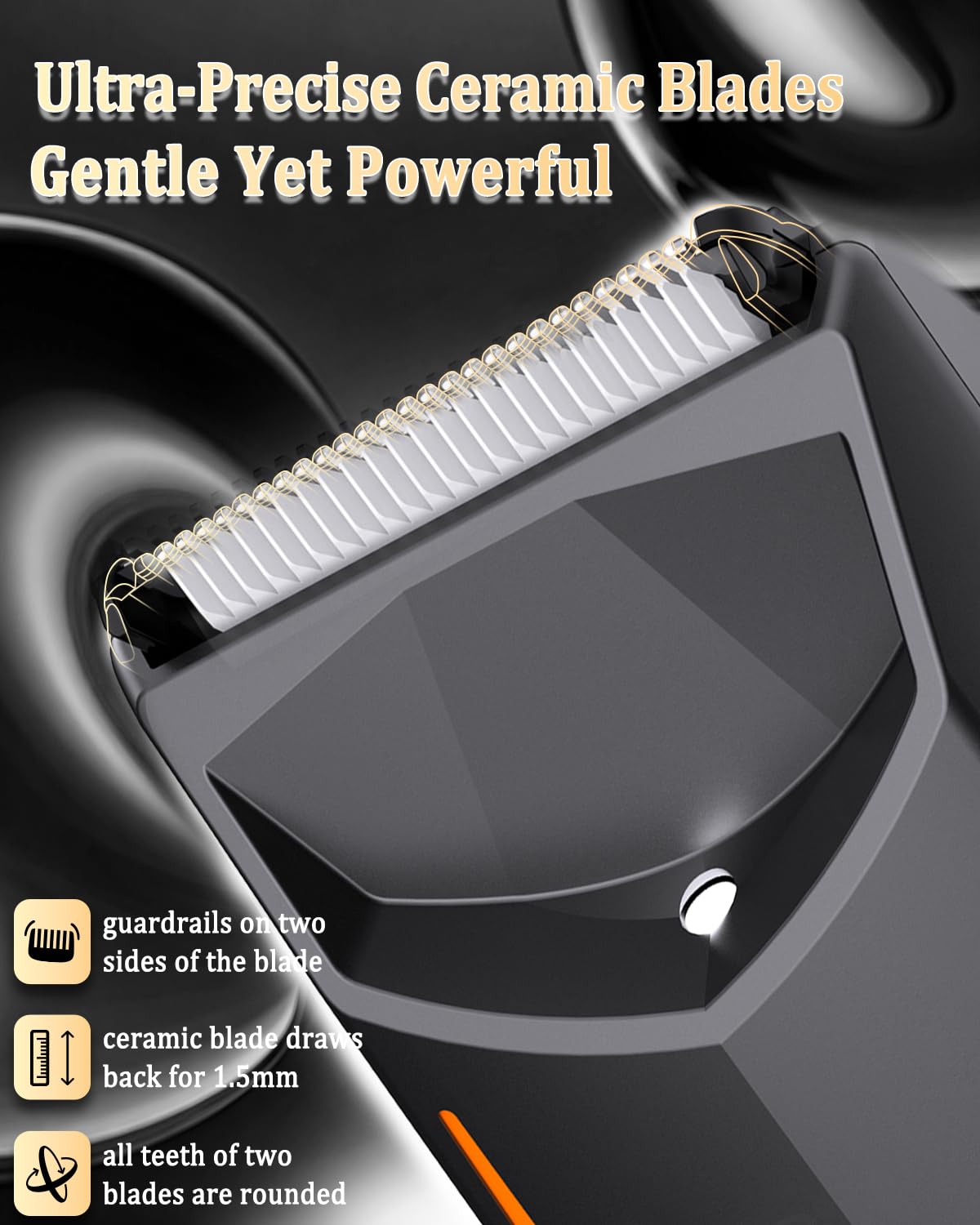 Body Hair Trimmer for Men Type-C Rechargeable Pubic Hair Trimmer LED Light