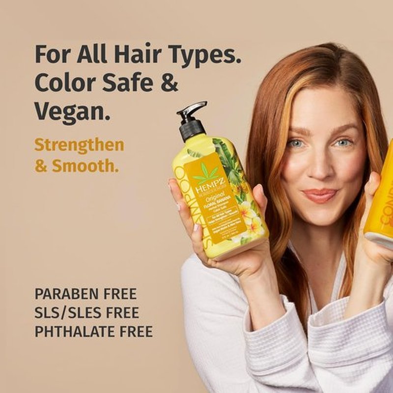 Hempz Biotin Hair Shampoo - Hydrating & Strengthening Formula for All Hair Types - 17 Fl Oz