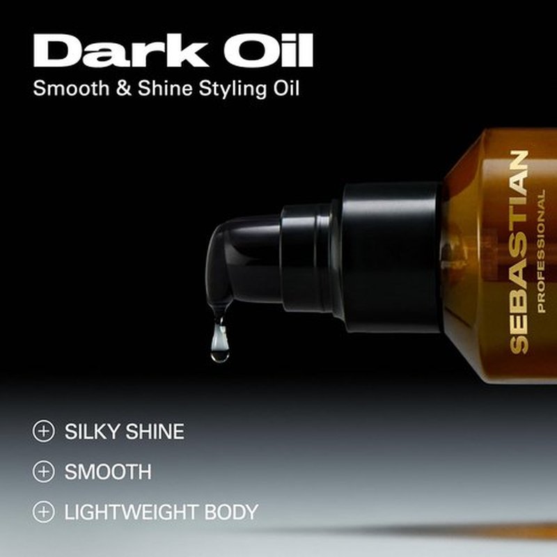 Sebastian Professional Dark Oil | Smooth & Shine Styling Oil with Sandalwood, Cedarwood & Argan | 3.3 fl oz