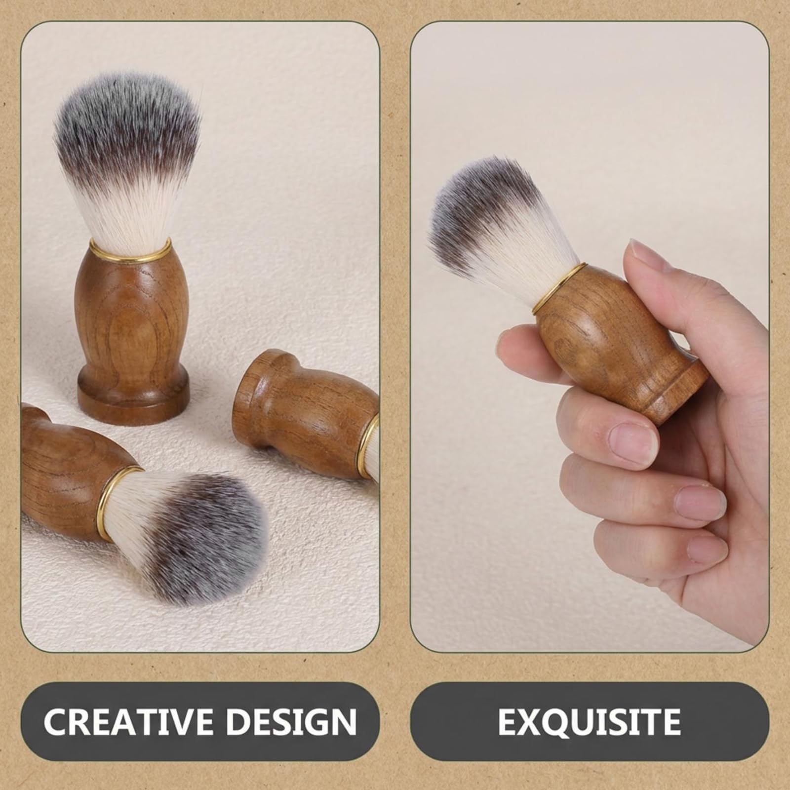 10 Pcs Wood Handled Badger Hair Shaving Brush Professional Salon Tools Beard Grooming Tool for Men Shave Accessory