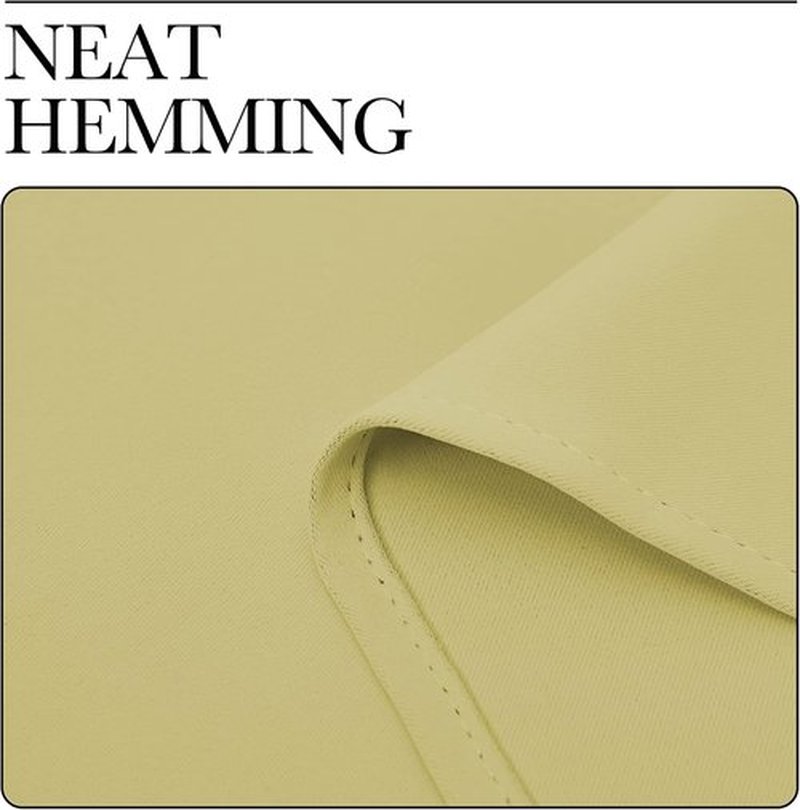 NICETOWN Blackout Window Curtain Panels - Thermal Insulated Draperies for Basement | Pale Yellow, 34x54 Inch (1 Pair)