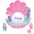 3C4G: Pearl Perfect Light-Up Nail Dryer - 6pc, Pink Shell Shaped Manicure Kit, Built-in Fan, 3 Nail Polishes, Seahorse Filer, Tweens-Girls-Kids 8+