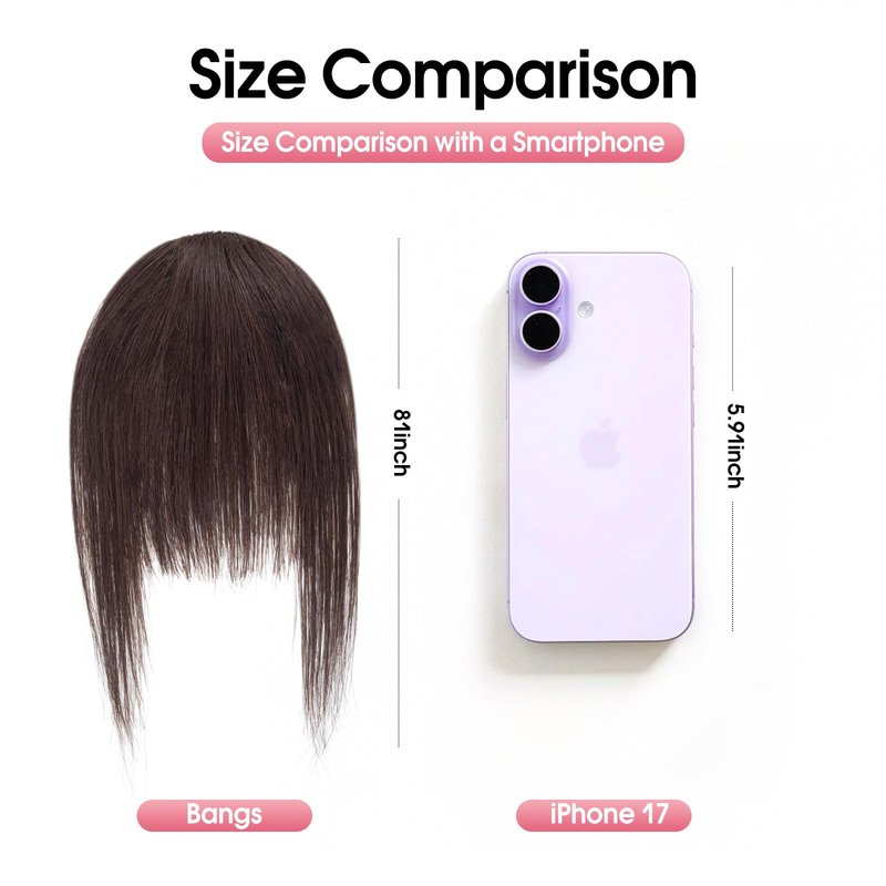 VerveFlux Clip in Bangs, 100% Real Human Hair 8 Inch Light Blonde Mix Bleach Blonde #613 French Bangs Fringe with Temples Real Hair Bangs Extensions Hairpieces Easy Clip-On Design