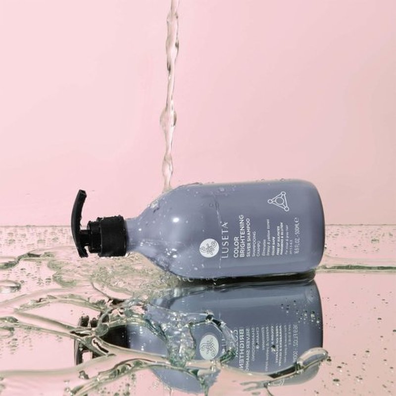 Luseta Color Brightening Shampoo - Eliminate Brassy Tones & Enhance Gloss for Silver/Gray Hair (16.9oz)