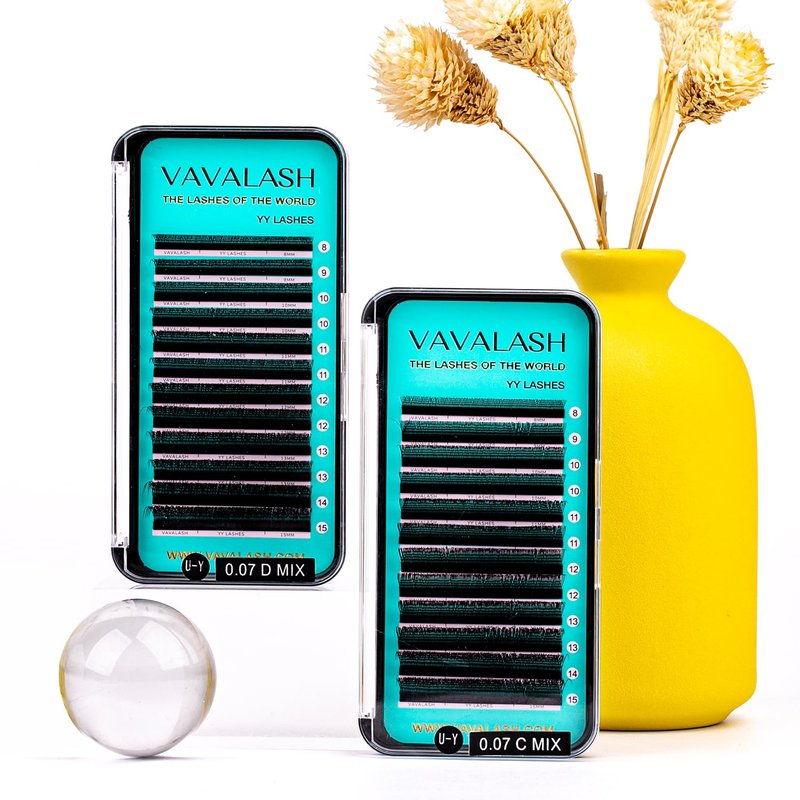 VAVALASH U Lash Extensions D Curl 0.07mm 8-15mm Mix Tray 2D UU Lash Fans Eyelash Extension U Shaped Natural Wispy Volume Lashes Extension Soft Matte Black Lashes (UU-0.07-D-8-15mm)