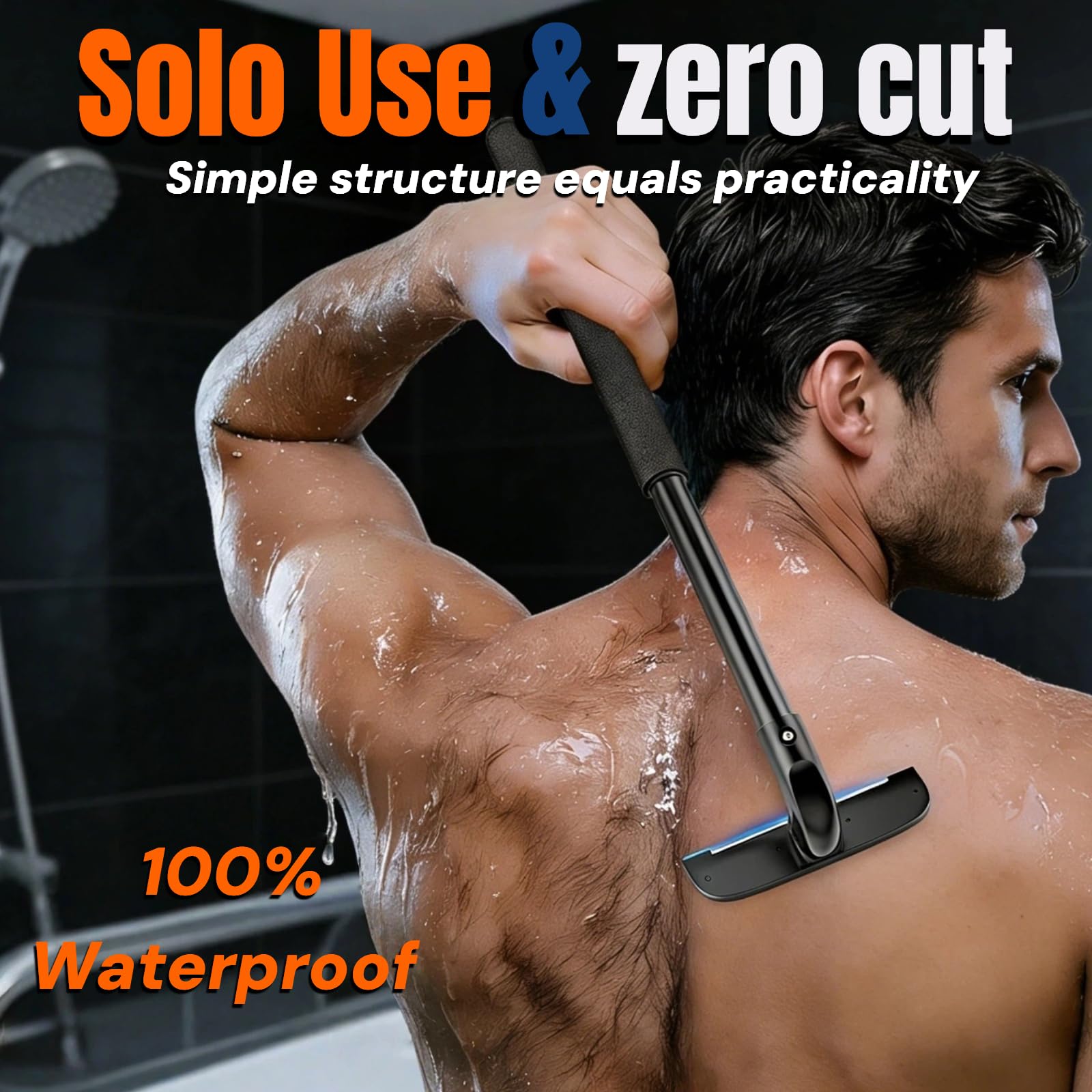 VEYLA Back Shaver for men Safe -skin Original replacement blades, Nick-free Blades,Wet & Dry Use Hair Trimmer and Groomer, Nick-Free Mens Back Shaver(2-PACK)