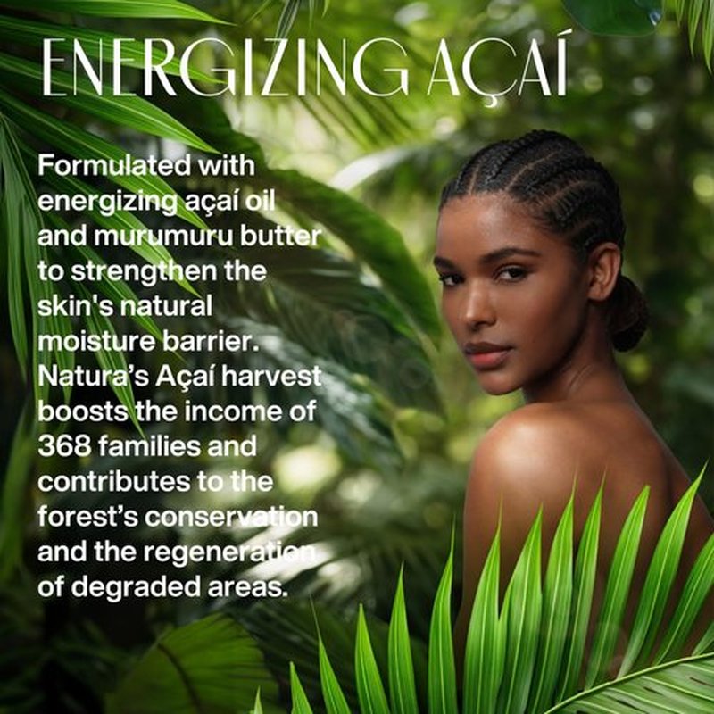 Natura Ekos Açaí Hand Cream - Fast Absorbing Anti-Dullness Balm - Vegan Skin Moisturizer - 1.41oz (40g)