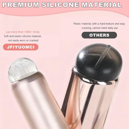 JFIYUOMCI 10Pcs Ombre Nail Brush Set, Silicone Chrome Powder Brush for Blooming & Aura Nails, French Tip Manicure, Nail Palette | Mixing Rod | Gradient Painting Pen Acrylic Nails Polish Design Tools