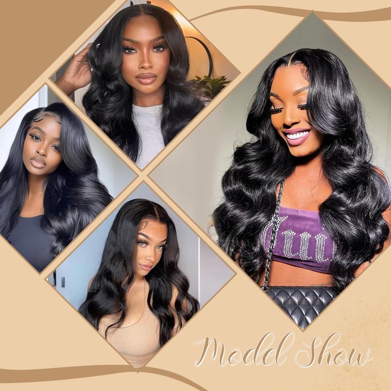 V Part Wig Human Hair Body Wave Upgrade U Part Human Hair Wigs With Adjustable Drawstring 250% Density Glueless No Leave Out V Shape Wigs Full Head Clip In Half Wig For Women (Natural Black, 16 Inch)