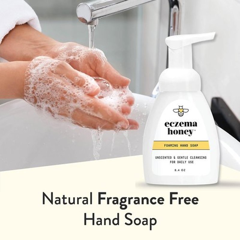 ECZEMA HONEY Gentle Foaming Hand Soap - Non-Toxic, Unscented Cleanser for Dry Hands - 8.4 Oz Organic Honey Wash