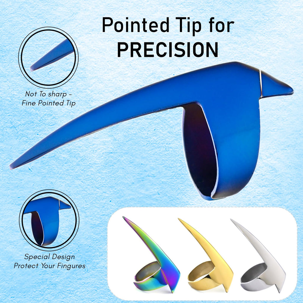 Pro Hair Parting & Sectioning Rings - Stainless Steel Finger Braiding Hair Pick Tools for Durable Dreadlocks Wig, Curling, Weaving, Styling, Balayage, & Quick Installation of Remy Human Hair Extensions Hair Styling Tools