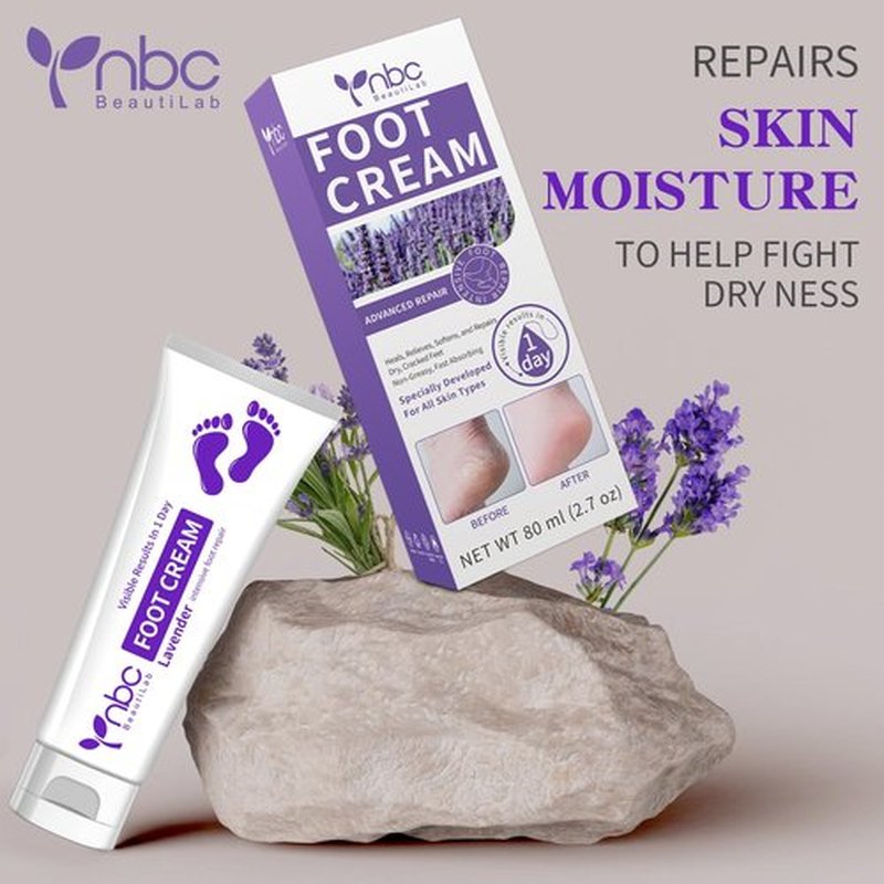 nbc BeautiLab Foot Callus Remover, Hand & Foot Cream, Lotion for Extremely Dry Skin, Athletes Foot Treatment, Pedicure Foot Spa Products for Dry Hands, Cracked Feet, Rough and Dry Skin, 80ml Lavender
