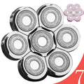 Universa 7 Blades Replacement Heads for Mainstream head shaver brands, Head Shaver Replacement Blades (7 Silver)
