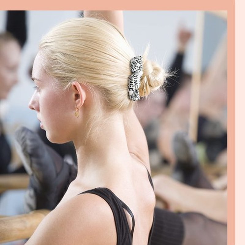 20 Pcs Dance Hair Scrunchies Dance Gift Gymnastics Elastics Hair Ties Accessories for Gymnast Dancer Ballet Team Women (Ballet Pattern, White, Pink)