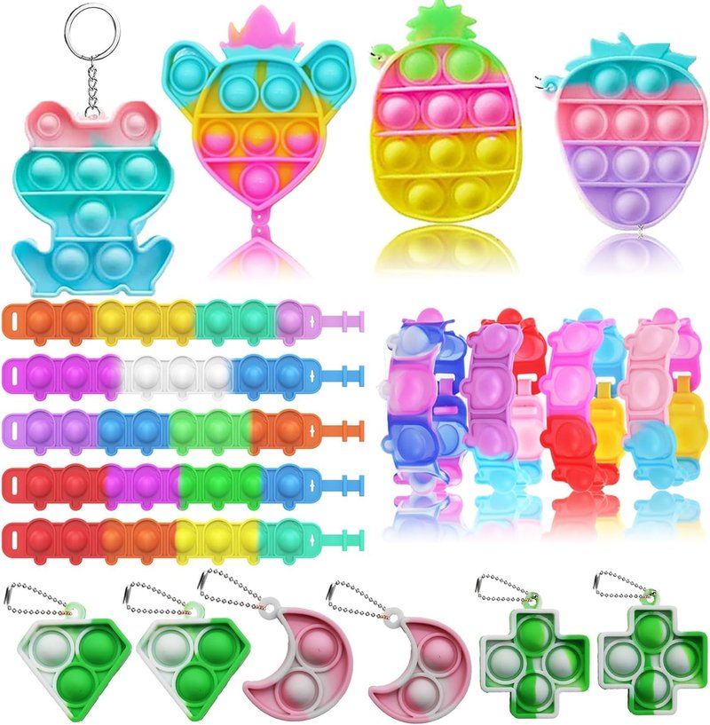117 Pcs Party Favors | Pop Fidget Toys & Treasure Box Gifts for Kids Ages 4-12