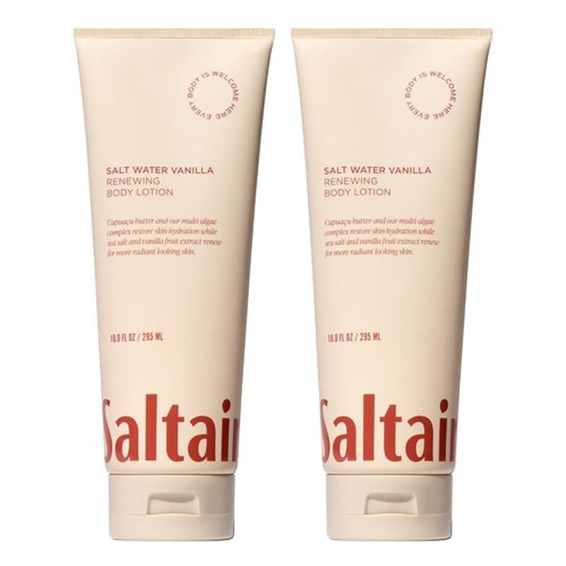 Saltair Body Lotion - Hydrating Moisturizer for Dry Skin | Salt Water Vanilla Scent | 2x 10oz Tubes