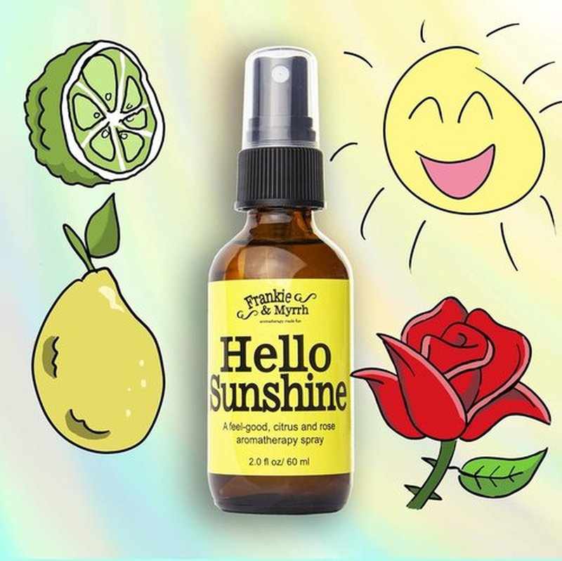 Frankie & Myrrh Hello Sunshine | Uplifting Bergamot, Rose & Lemon Essential Oil Body Mist | 100% Pure Aromatherapy Spray