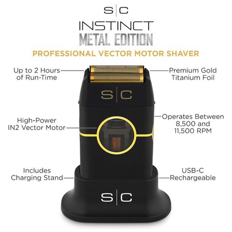StyleCraft Instinct Cordless Double Foil Shaver - IN2 Vector Motor & USB-C Rechargeable Design