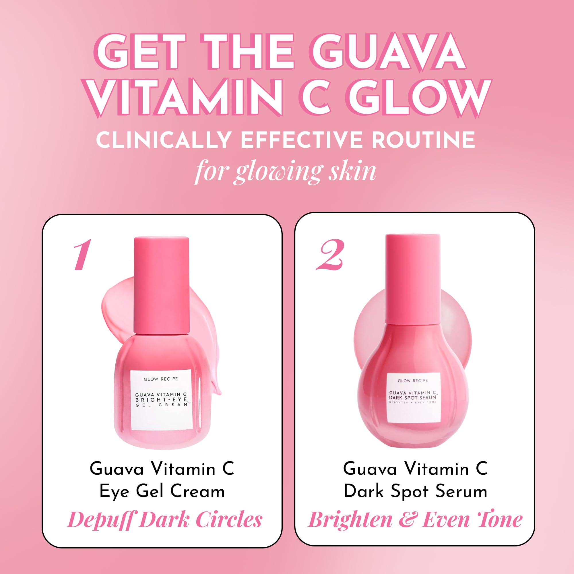 Glow Recipe Guava Vitamin C Serum for Sensitive Skin - Moisturizing, Brightening & Vegan Korean Skin Care Face Serum for Dark Spots, Even Tone & Redness - Tranexamic, Ferulic Acid & Vitamin E (30ml)