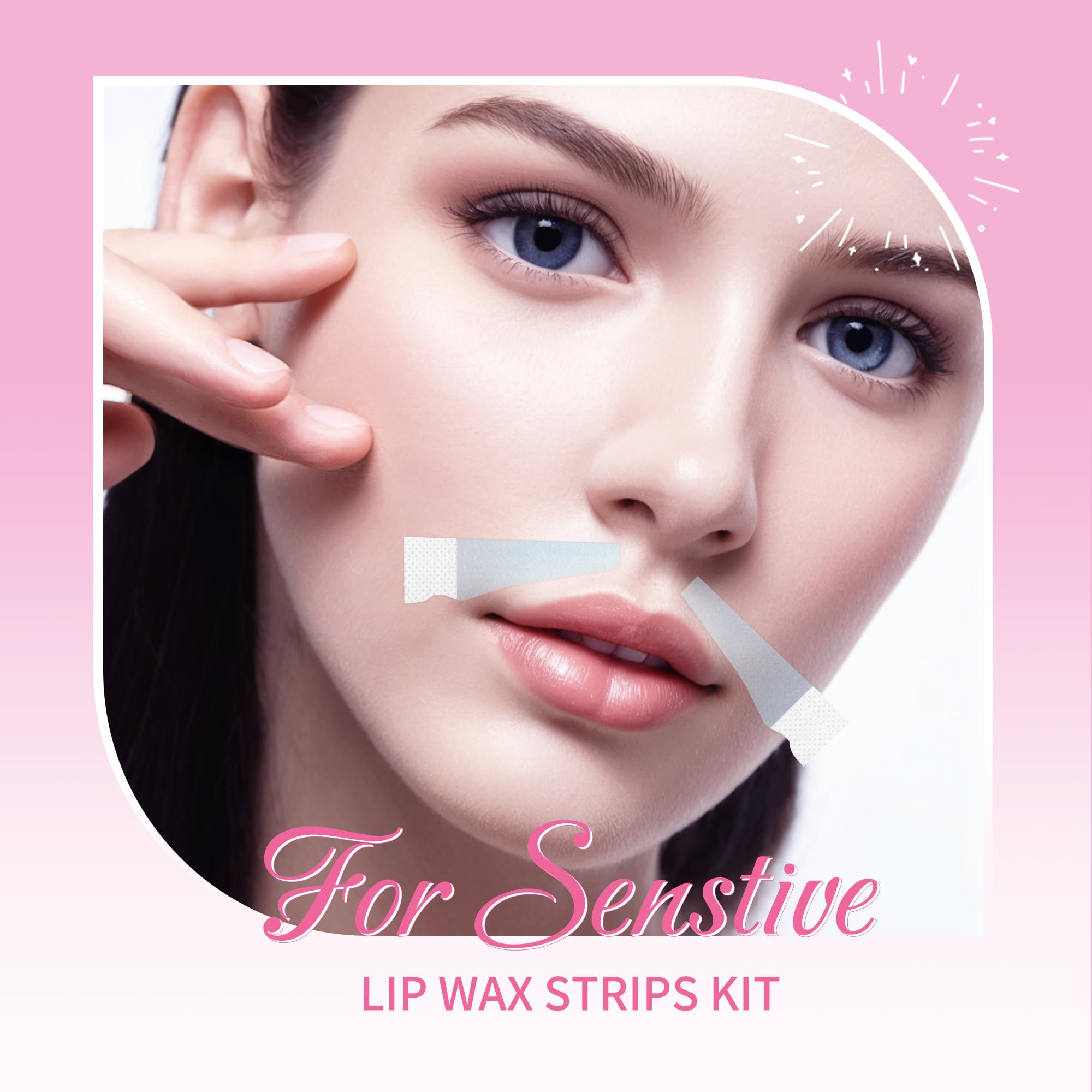 Beauty7 Sensitive Lip Wax Strips, Facial Wax Strips, Hair Removal 20 pcs with 4pcs Calming Oil Wipes, at Home Waxing for Women