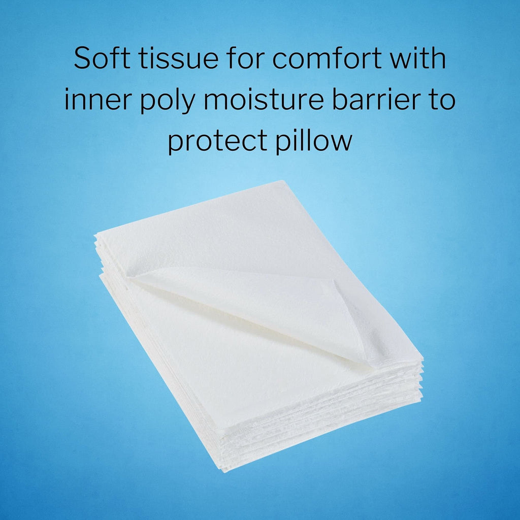 McKesson Disposable Pillow Case Covers [100 Count] Bulk Pillowcase, Single-Use for Medical Hospital Travel, Standard Size, White, 21 in x 30 in