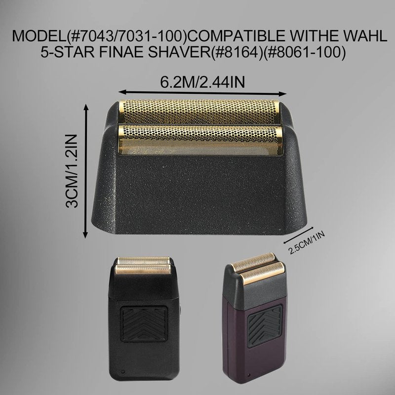 Wahl Professional 5 Star Finale Razor Replacement Foil & Bar Assembly - Black Shave Head