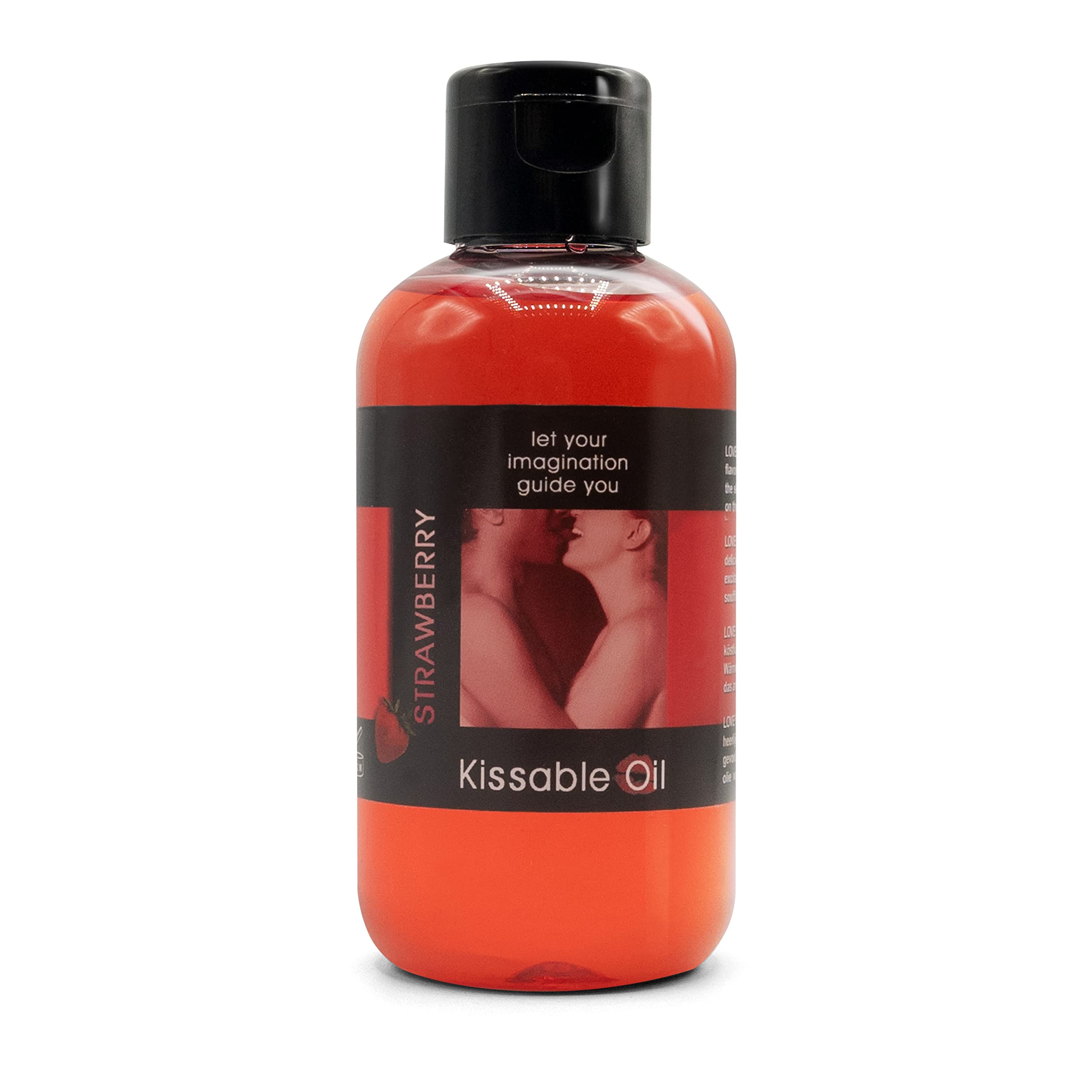 LOVE PLAY Strawberry Flavored - Full Body Oil for Women and Men - Edible Warming Oil for The Body - 100% Vegan and Fun - 150ml
