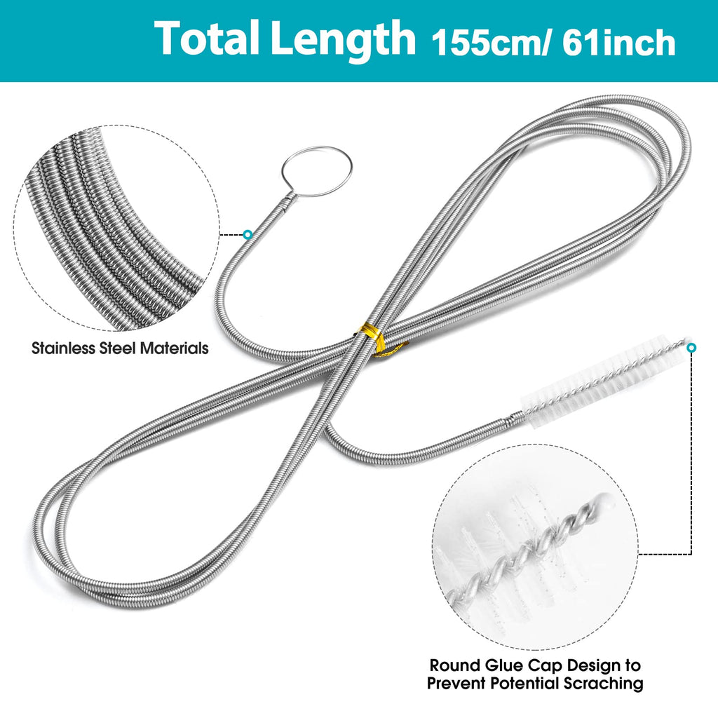 Long Drain Brush Flexible Feeding Tube Brush Slim Cleaning Brush Hose Pipe Brush
