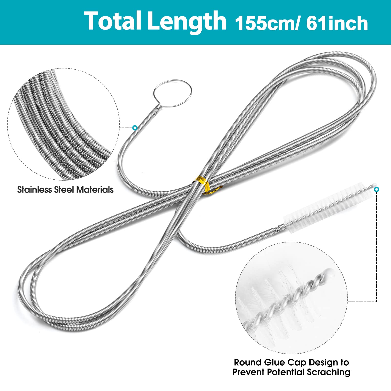 Long Drain Brush Flexible Feeding Tube Brush Slim Cleaning Brush Hose Pipe Brush
