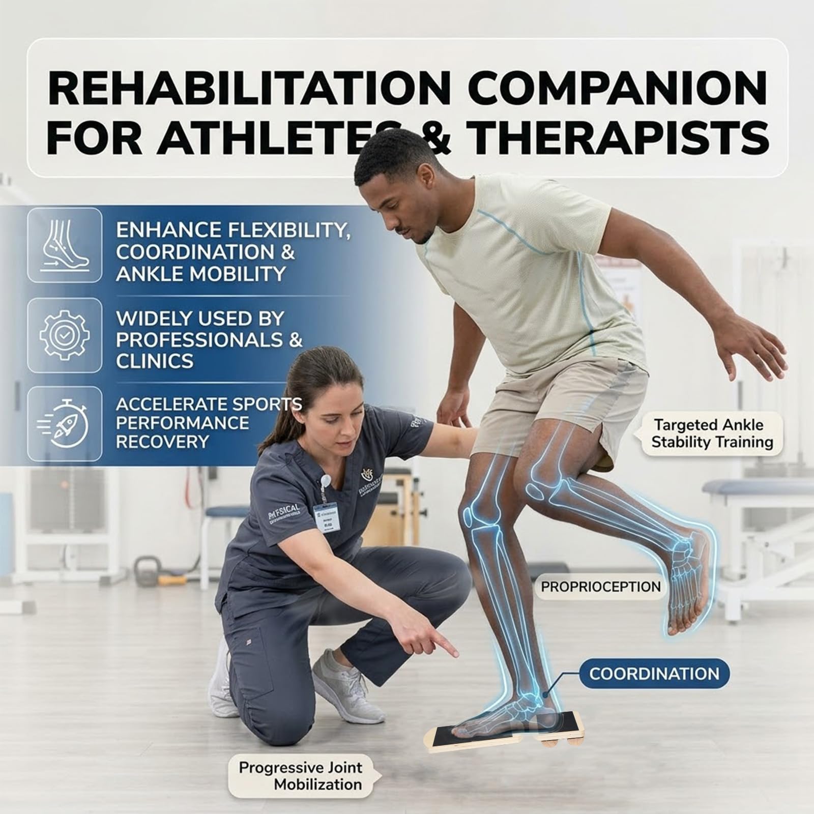 Ankle Balance Board and Foot Strengthener, Used for Physical Therapy Training for Sprains, Achilles Tendon Pain, and Plantar Fasciitis, Single-leg Balance Board With User Manual
