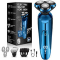 Electric Razor for Men, 3-in-1 Shaver with Floating Blades for Nose Hair &Sideburns,Replacement Blades, Pop-up Trimmer, IPX7 Waterproof, Travel Lock, Wet & Dry Use, Face Shaving Grooming Travel Kit