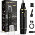 XOOMRSCP Nose Hair Trimmer - Rechargeable 2-in-1 Painless Ear & Nose Hair Removal | IPX7 Waterproof, Black