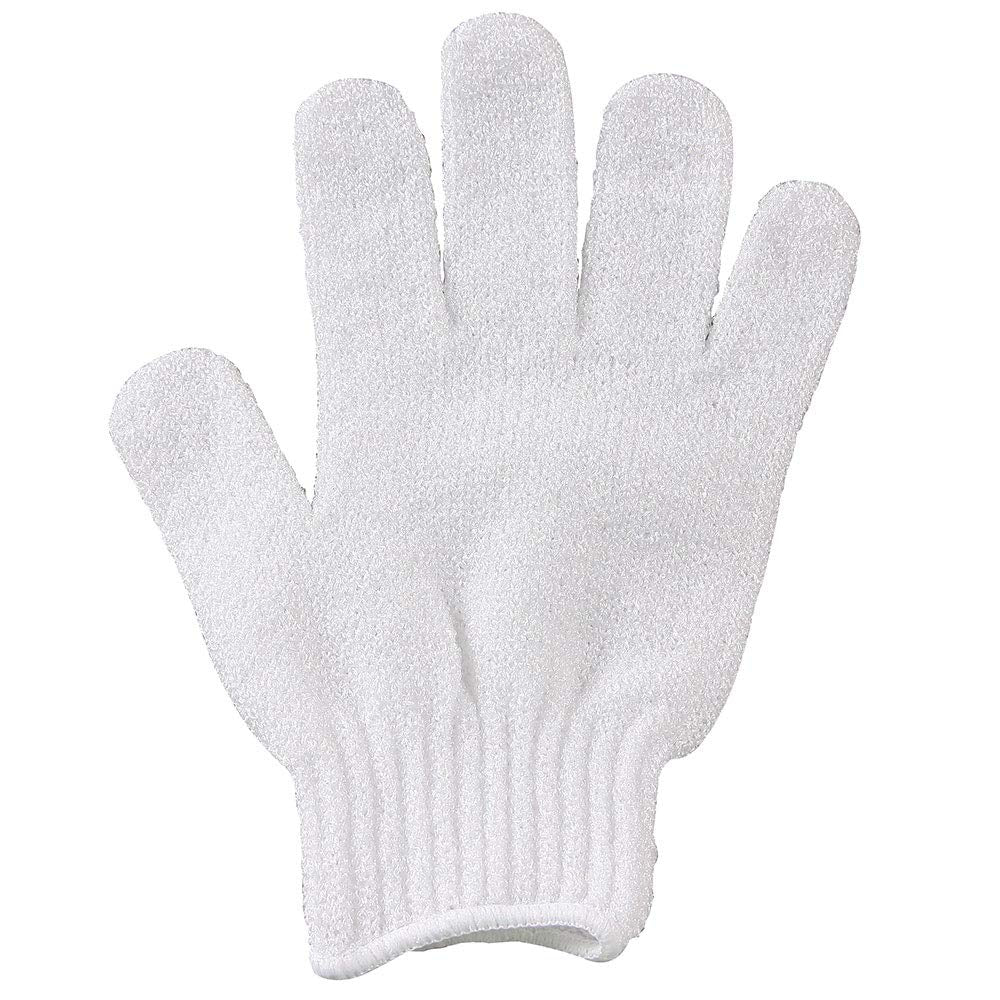 ForPro Professional Collection Premium Exfoliating Gloves for Cosmetic Application and Product Removal, One Size Fits Most, White, 6 Pairs
